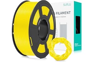 SUNLU Filament do drukarki 3D PLA Plus, filament 3D PLA+ 1,75 mm do drukarki 3D FDM i długopisów 3D, starannie nawinięty filament, mocny i wytrzymały, dokładność wymiarowa +/- 0,02 mm, szpula 1 kg, kolor żółty