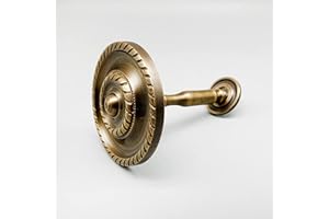 DESIGN CRAFT INTERIORS Georgian Stem Traditional Curtain Holdbacks - Elegant Designed Made with Premium Quality Polished Material with Pre Drilled Holes Easy to Install and Use (Antique Brass, 120 MM)