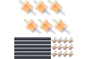 Vwoqiy 24 Stück Motorrad Benzinschlauch Kit, Inline Kraftstofffilterleitung Federklemmen Kit, 6 Stück Benzinfilter, 6 Stück Ø 8mm Kraftstoffleitung, 12 Stück Schlauchschellen für Motorrad Auto Roller
