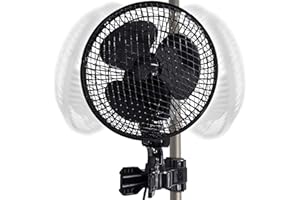 AidSci Ventilador de cultivo 20W, Oscilante Ventilador con 2 velocidades, ventilador de clip para tienda de campaña Grow box