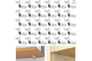 BAIYUANLI 30Pcs Shelf Support Pegs 5mm L Shape Metal Bracket Pegs Shelf Bracket Pegs for Kitchen Nickel Plated Shelf Bracket Supports with Hole for Cabinet Wardrobe Furniture Wood Glass Shelves Supports