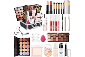RoseFlower kit de maquillaje profesional completo, estuche maquillaje mujer con sombras de ojos profesionales correctores, brillo de labios, brochas de maquillaje, estuche de belleza de viaje