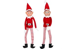 ColorBaby Elves Behavin’ Badly, Pack 2 Elfos traviesos, Chico y Chica, 30 cm, Tradición navideña, Brazos y piernas Flexibles, Manos con Velcro, Muñecos para Navidad, Juego navideño para niños (77696)