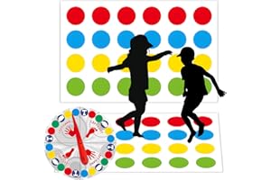 SONGBUYDN Twister Spiel Mit Spielmatte Und Drehscheibe, Twister Spiel Für Kinder, Geeignet Für Innen Und Draußen, Gartenspiele, Gesellschaftsspiele, Partyspiele Kinder, Partyspiele Für Familien Und Teamspiele