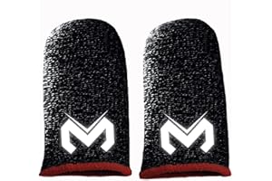 HUAYUWA Lot de 2 manchons de protection pour téléphone portable - Anti-transpiration - Respirants - Sans coutures - Anti-dérapants - Pour écran tactile - Pour PUBG/Rules of Survival, noir + rouge 2