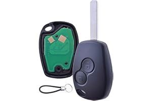 ANGOFIZ Clé Vierge ID46 Electronique à Programmer 2 Boutons Compatible avec Renault Clio 3, Master 3, Kangoo 2, Twingo 2, Wind, Trafic 2, Modus Lame VA2 Télécommande à Distance Testée