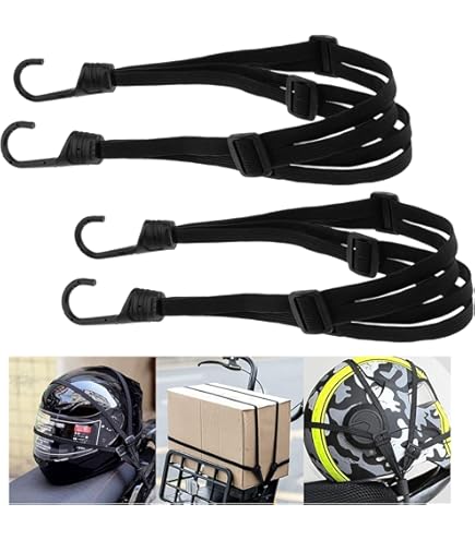 ECENCE 3 Corde Elastiche Con Moschettone - 100cm, 80cm, 60cm - Nero, Per Bagagli, Bici, Tende - Foto 12