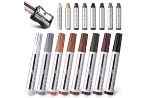 KINGKINDSUN Furniture Repair Kit Wood Markers Wax Sticks, for Stains, Scratches, Wood Floors, Tables, Desks, Carpenters, Bedposts, Touch Ups, and Cover Ups Set of 17