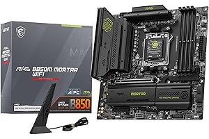 MSI mag B850M Mortar WiFi - Placa Base Compatible con AMD Ryzen 9000/8000 / 7000 Series, DDR5, PCIe 5.0 y PCIe 4.0, Wi-Fi 7 y Bluetooth 5.4