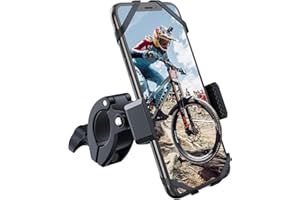YOSH Support Téléphone Vélo, Support Vélo Smartphone, Silicon Support Bicyclette Moto de Guidon avec Rotation à 360°pour iPhone 13 12 11 Pro Max X 8 Samsung S20 Huawei P30 Sony jusqu'à 6,7 Pouces