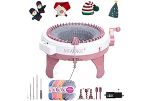 Smgbway Machine à Tricoter, Tissage Intelligent Rond Tricoter, 48 Aiguilles Weaving Loom Machine à Tricoter,Adultes et Enfants Planche à Tricoter Double métier à Tricoter Rotatif pour Chapeau écharpe