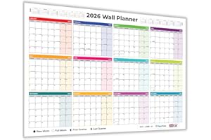 Papa Prints A1 Wall Planner 2026 UK Large Year Planner Calendar 12 month Year Wall Organiser Folded Yearly Wall Calendar for Office, University, Teachers, Students, and Home Use
