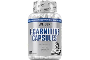 ‎WEIDER Weider L-Carnitine Caps. L-Karnityna ze 100% Carnipure®. Testowane w laboratorium. Wegańskie. 100 kapsułek