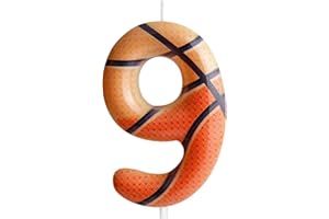 Zolunu Candela per torta di 9° compleanno a tema basket, candela numero 9, forniture per decorazioni per feste a tema sportivo