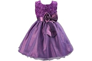 Live It Style It Girls Flower Formal Wedding Bridesmaid Party Christening Dress Children Clothing Girls Lace Dress Princess Dresses Kid Baby Clothes Rose Bow Age 2-10 Years