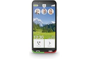 Emporia Super Easy smartfon 4G, prosty w obsłudze, przycisk SOS, wyświetlacz 4,95", 32 GB, 3 GB RAM, aparat 13 Mpx, system Android 10, stacja ładująca, czarny (Włochy)
