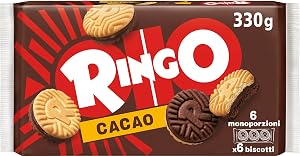 Pavesi Ringo Biscotti Farciti con Crema al Gusto Cacao per Colazione o Gustoso Snack 330 g
