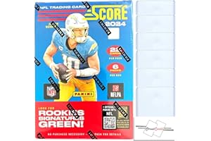 2024 Panini Score Football NFL Blaster Box with 132 Trading Cards + 6 Toploaders + STREETCARDS Magnet!
