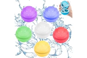 Trrrioosy 6 Stück Wasserbomben Wasserball Wiederverwendbare Selbstschließend Auffüllbar Wasser Spielzeug für Poolparty Wasserpark Strand Outdoor Garten