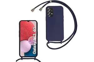 xinyunew Handykette für Samsung Galaxy A13 4G Hülle mit Band, Handyhülle mit Schnur zum Umhängen, weiche TPU Silikonhülle mit Band [abnehmbar] Halskettenhülle für Samsung Galaxy A13 4G-Blau