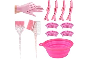RYMAUP®12pcs Haarfärbe Färbeset–professionelle Salonwerkzeuge zum selbstgemachten Mischen fur Bleichen und Haarfärben,Handschuhe inklusive,Haare leicht färben