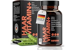 IMPERIO Haarvitamin+ Haar Vitamine hochdosiert mit AnaGain™, Biotin, Zink & Selen zur Stärkung des Haarwachstums - 120 Haut, 