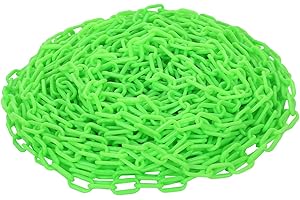 szkoo Catena di chiusura a catena, 30,5 m, verde, catena di intercettazione in plastica per sicurezza di allarme, controllo umano, traffico, linea di coda