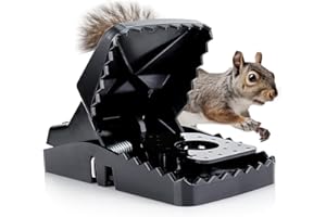 EXUBY Squirrel Trap (2 Pack) - Consistent & Humane Kill Every Time with no Failures - Powerful Spring - 5" Large Opening - 96% Instant Kill - for Attic, Garden, Forest & More - Reusable - Easy Setup
