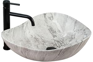 Rea VASQUE À POSER Dora Stone Lavabo Salle de Bain 515 x 400 x 175 mm en Céramique (imitation de pierre)