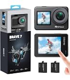 AKASO Brave 4 Pro Action Cam 4K – 20MP, Doppio Schermo, EIS 2.0, 40m Impermeabile, Kit Con 2 Batterie E Scheda 64GB - 2