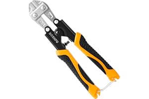 BOENFU Small Bolt Cutter 210mm Cable Cutter Heavy Duty Wire Cutters for Thick Wire, Fencing, Orange, 8 Inch