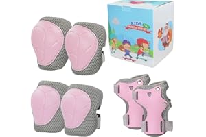 LANOVAGEAR Protecciones Set para Niños 2-8 Años Ajustables Rodilleras, Coderas y Muñequeras para Bicicletas, Patinetas, Scooters, Patinaje, Escalada en Roca