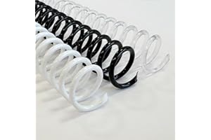 DHP - Espiral Plástico 5:1, 10 mm, A4, MiniPACK Surtido Caja 25, Transparente, Blanco y Negro