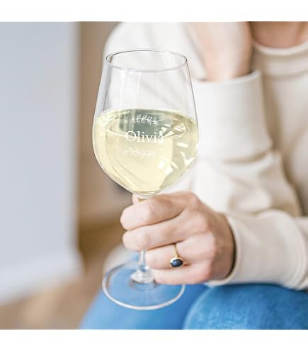 Personalisierbares Weinglas Mit Gravur – Wunschname + Motiv, 560 Ml, Aus Robustem Teqton-Glas, Spülmaschinenfest, Geschenk Für Geburtstag, Weihnachten, Valentinstag