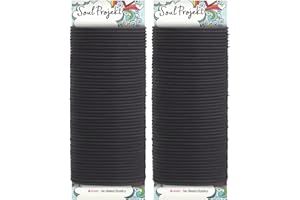Soul Projekt élastiques à cheveux, Noir, 100 Pièces 4 mm, Attaches multiusages, Sans métal liens de cheveux, Pour des coiffures de type tresses, queues de cheval, couettes, chignons, Travail, Sport
