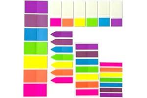 SHUUL 680 Pcs Sticky Index Tabs Page Markers Adhesive Strips Sticky Notes Book Marker Colored Flag Tabs Arrow Tab Writable Labels for Book Marks for Reading Notes, Books