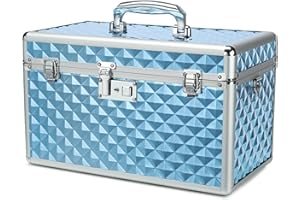 HEWEI WORKS Medizin box, abschließbare Medikamentenbox, leere Erste-Hilfe-Box, Sicherheitsbox, vielseitige abschließbare Box für Zuhause und im Freien (Blue, X-Large)