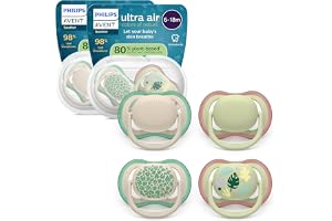 Avent ultra air-nappar – ortodontisk design, för bebisar 6–18 månader, mjuk och symmetrisk silikonnapp, BPA-fri, 2 st