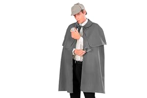 Widmann CS923358 Detective Cape With Tippet - Adult Accessory Men: STANDARD 100 cm
