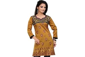 MAPLE CLOTHING MapleClothing Long India Tunic Top Women Kurti Printed Embroidered Blouse Indian Clothing