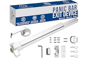 FORTSTRONG Panic Bar Exit Device Silver - FS-950 Push Bar for Exit Doors & Exit Lever with Key - UL Listed - Grade 1 and ADA Certified with Detailed Fitting Instructions