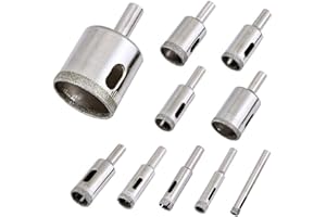 STORMSHOPPING Diamond Drill Bits, 10 PCS Hollow Core Drill Bit Set for Ceramic, Glass, Porcelain Tile Diamond Hole Saw Tile Set Glass Drill Bit, 6 mm to 30 mm