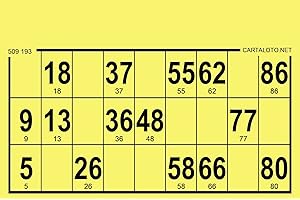 CARTALOTO-1000 Cartons de Loto Rigides, Format Standard, Epaisseur 1.5mm, Couleur : Jaune, GTRI1000-01, Multicouleur