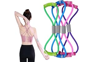 QSLKI 4Pcs Fasce Elastiche in Lattice a Forma di 8, Fitness Tirare la Corda Nuova Espansione, Yoga Fitness Pilates Tensione Bande di Resistenza della Cinghia Fascia di Forma Fisica