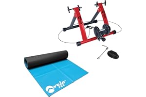 Velo Pro Turbo Trainer - Variable Resistance Magnetic Indoor Bike Trainer for Road & Mountain Bicycles - Stationary Exercise Bike Training Stand - Folding Steel Frame - 26" - 28", 700C Wheels