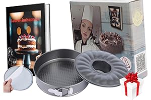 JCSSHOPING Molde pastel acero 2 piezas molde de pasteles Molde redondo de Pasteles tartas roscos de 24cm antiadherente Libro de Recetas digital (VALORADO 7€) y 50 Papeles sulfurizados de silicona para Horno