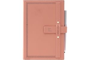 GOLDAYPLN Agenda 2024-2025, A5, página por día, año completo, agenda 2024-2025 de julio de 2024 a junio de 2025, agenda mensual diaria con calendario, bolígrafo, soporte para bolígrafos, pestañas mensuales,