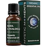 Mystic Moments Olio Essenziale Organico di Basilico (Linalolo) - 10ml - 100% Puro