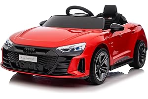LALAHO Voiture véhicule électrique Enfant Audi avec Télécommande 2.4G, 12 V Véhicule électrique Enfant 2 Portes avec MP3 (Rouge)