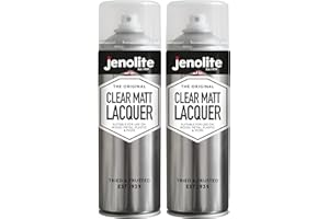 JENOLITE Lakier bezbarwny w sprayu, matowy, 2 x 500 ml, krystalicznie czyste wykończenie do majsterkowania, handlu, motoryzacji, przezroczysty lakier, chroni powierzchnię i lakier przed korozją,